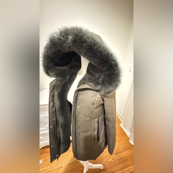 Dawn Levy Luka Fitted Parka with Velvet & Fur Trim XS - Picture 7 of 9